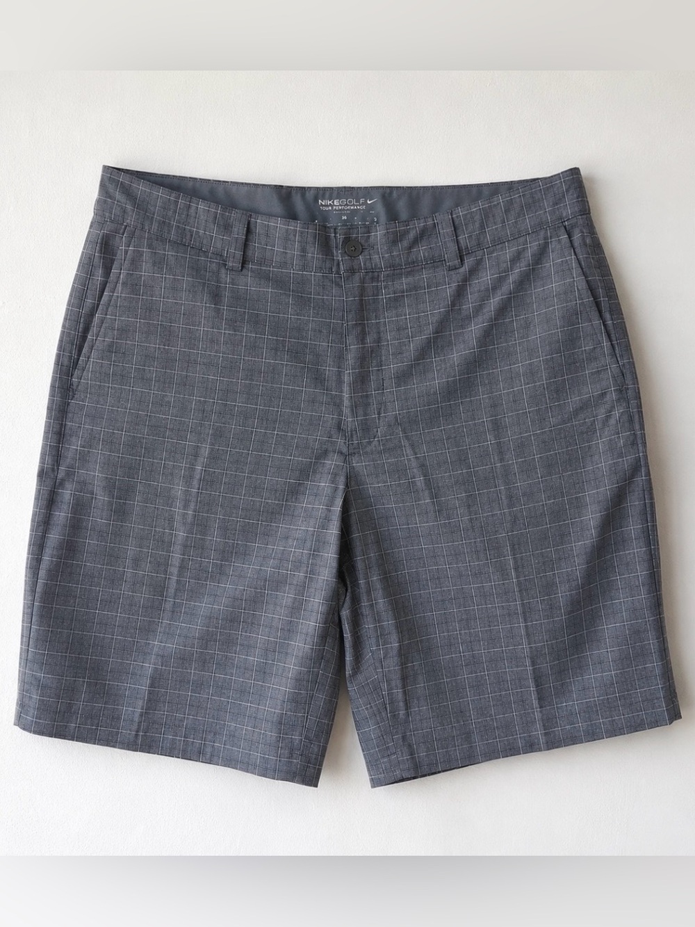 Nike Golf Dri-FIT Plaid Golf Shorts Gray Men’s Size 36